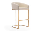 Louvre Barstool in Cream and Titanium Gold by Manhattan Comfort at Eve Furniture