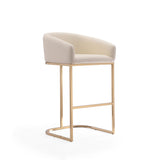 Louvre Barstool in Cream and Titanium Gold (set of 2) by Manhattan Comfort at Eve Furniture