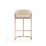 Louvre Barstool in Cream and Titanium Gold (set of 2) by Manhattan Comfort at Eve Furniture