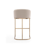 Louvre Barstool in Cream and Titanium Gold (set of 2) by Manhattan Comfort at Eve Furniture