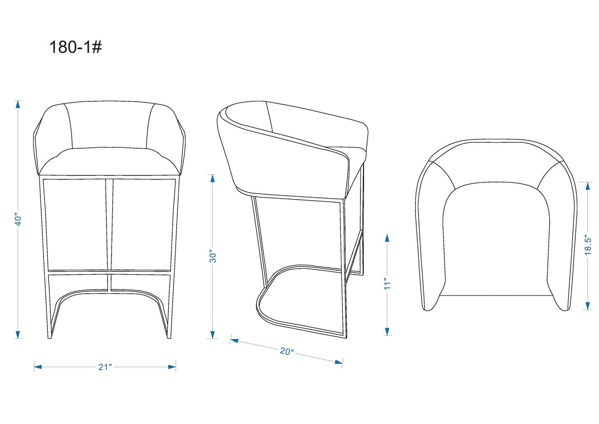 Louvre Barstool in Grey and Black by Manhattan Comfort at Eve Furniture