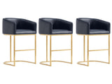 Louvre Counter Stool in Black (set of 3) by Manhattan Comfort at Eve Furniture