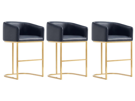 Louvre Counter Stool in Black (set of 3) by Manhattan Comfort at Eve Furniture