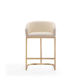 Louvre Counter Stool in Cream and Titanium Gold by Manhattan Comfort at Eve Furniture