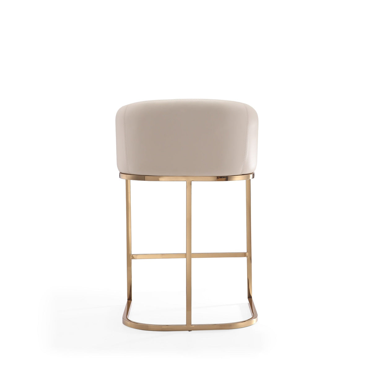 Louvre Counter Stool in Cream and Titanium Gold by Manhattan Comfort at Eve Furniture
