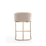 Louvre Counter Stool in Cream and Titanium Gold by Manhattan Comfort at Eve Furniture