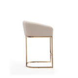 Louvre Counter Stool in Cream and Titanium Gold by Manhattan Comfort at Eve Furniture