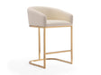 Louvre Counter Stool in Cream and Titanium Gold by Manhattan Comfort at Eve Furniture