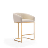 Louvre Counter Stool in Cream and Titanium Gold (set of 2) by Manhattan Comfort at Eve Furniture