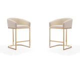 Louvre Counter Stool in Cream and Titanium Gold (set of 2) by Manhattan Comfort at Eve Furniture