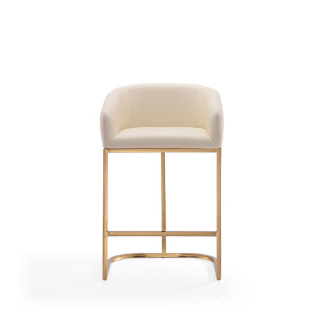 Louvre Counter Stool in Cream and Titanium Gold (set of 3) by Manhattan Comfort at Eve Furniture