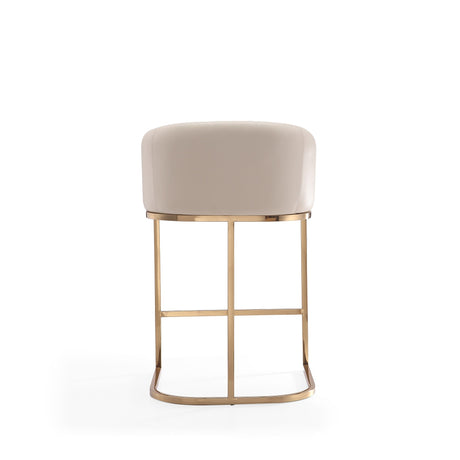 Louvre Counter Stool in Cream and Titanium Gold (set of 3) by Manhattan Comfort at Eve Furniture