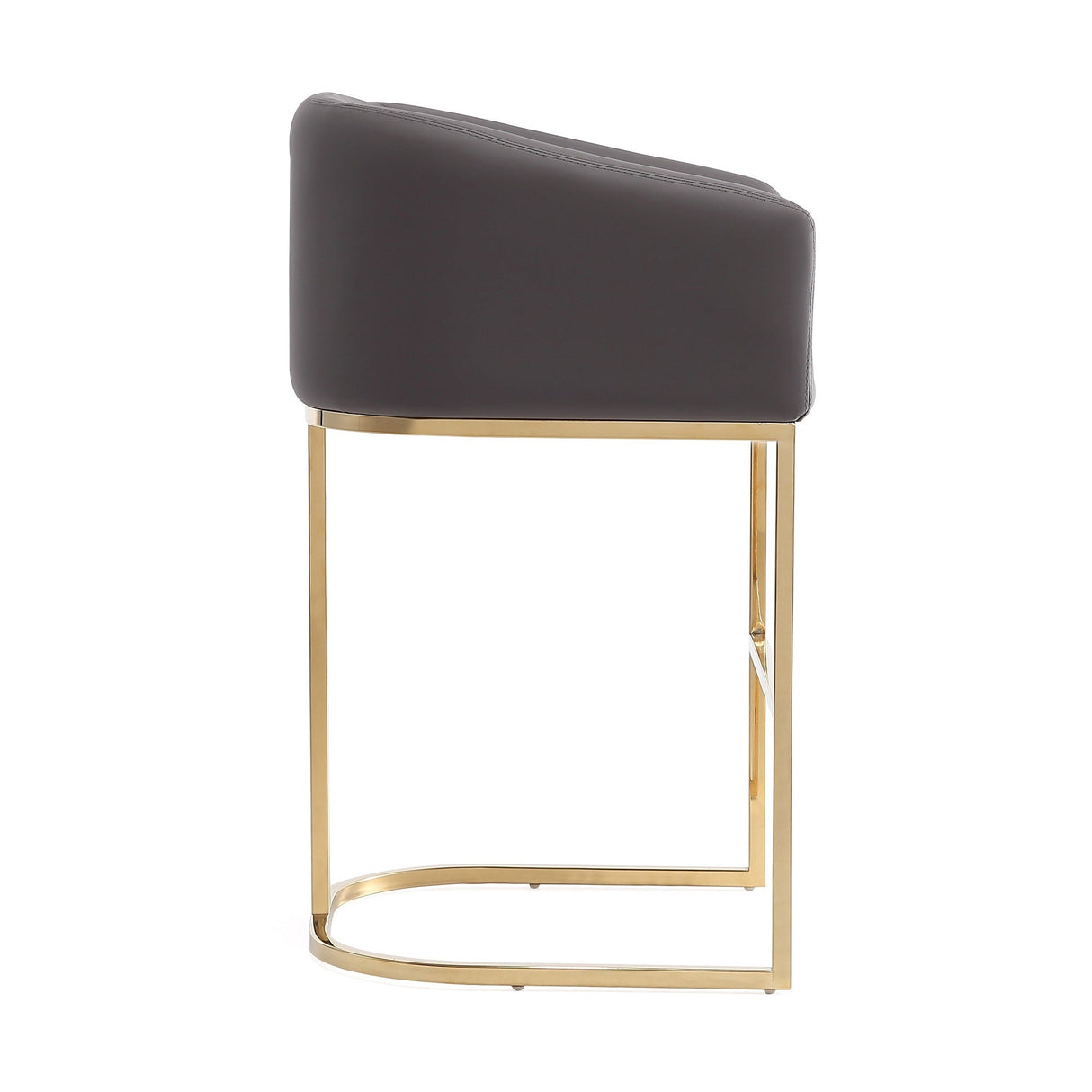 Louvre Counter Stool in Grey and Titanium Gold by Manhattan Comfort at Eve Furniture