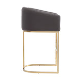 Louvre Counter Stool in Grey and Titanium Gold by Manhattan Comfort at Eve Furniture