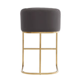 Louvre Counter Stool in Grey and Titanium Gold by Manhattan Comfort at Eve Furniture