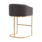 Louvre Counter Stool in Grey and Titanium Gold (set of 2) by Manhattan Comfort at Eve Furniture