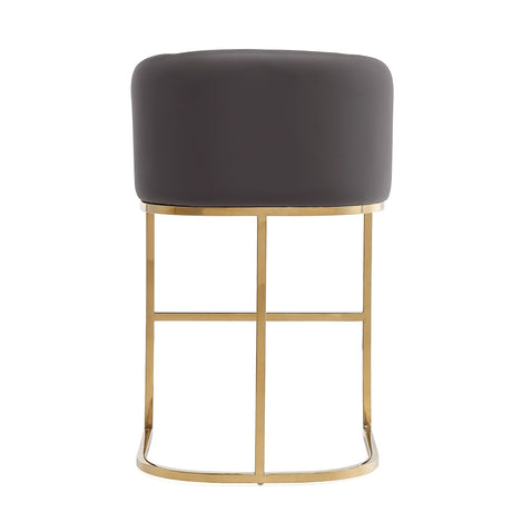 Louvre Counter Stool in Grey and Titanium Gold (set of 2) by Manhattan Comfort at Eve Furniture