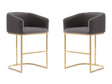 Louvre Counter Stool in Grey and Titanium Gold (set of 2) by Manhattan Comfort at Eve Furniture