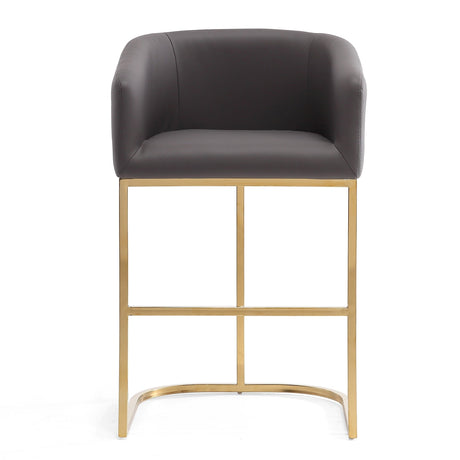 Louvre Counter Stool in Grey and Titanium Gold (set of 3) by Manhattan Comfort at Eve Furniture