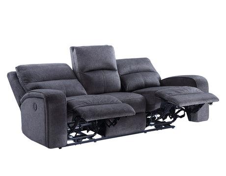 Lovell Charcoal Fabric 3-Piece Power Reclining Set by Steve Silver at Eve Furniture