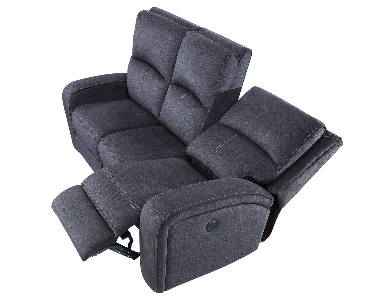 Lovell Charcoal Fabric 3-Piece Power Reclining Set by Steve Silver at Eve Furniture