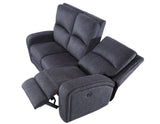 Lovell Charcoal Fabric 3-Piece Power Reclining Set by Steve Silver at Eve Furniture