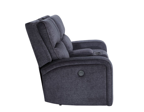 Lovell Charcoal Fabric 3-Piece Power Reclining Set by Steve Silver at Eve Furniture