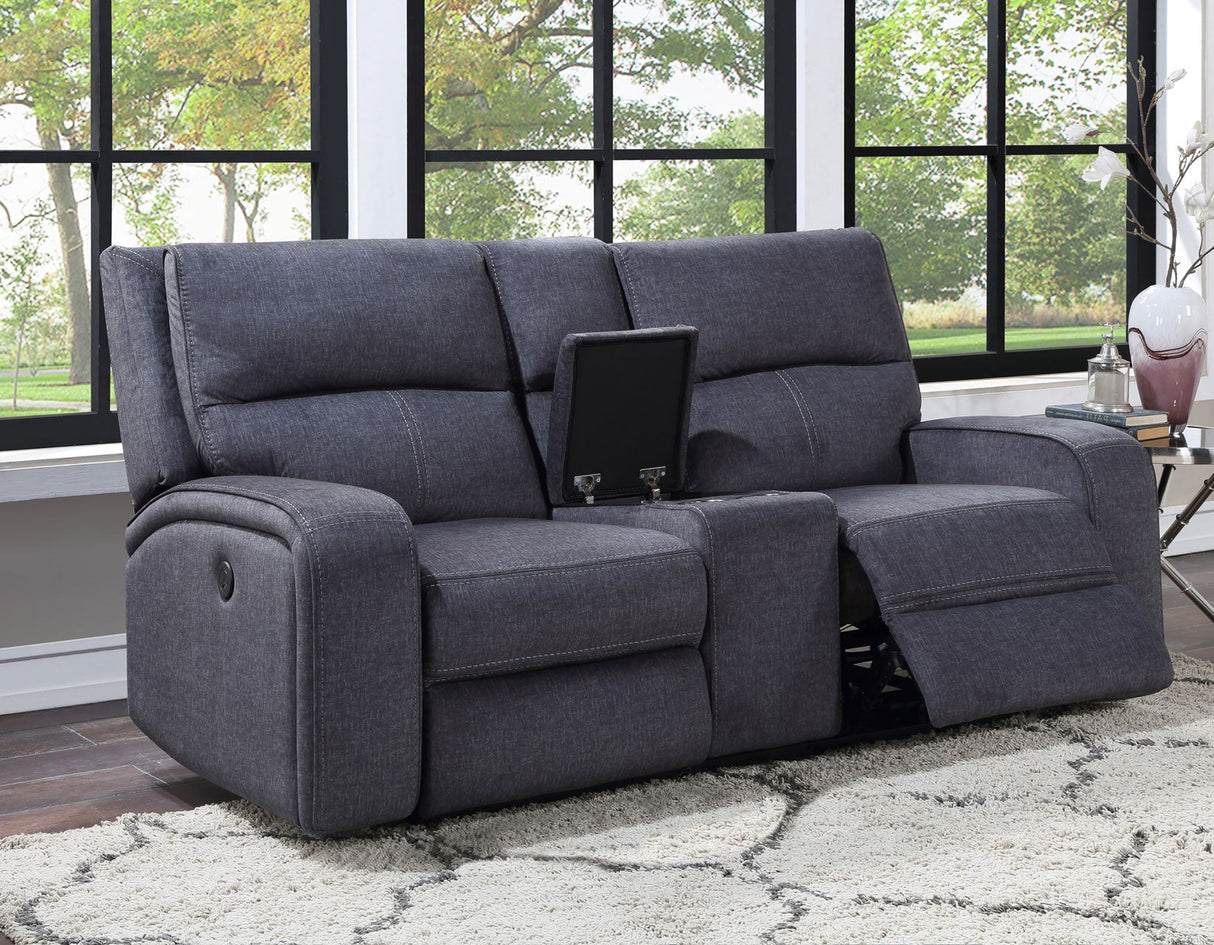 Lovell Charcoal Fabric 3-Piece Power Reclining Set by Steve Silver at Eve Furniture