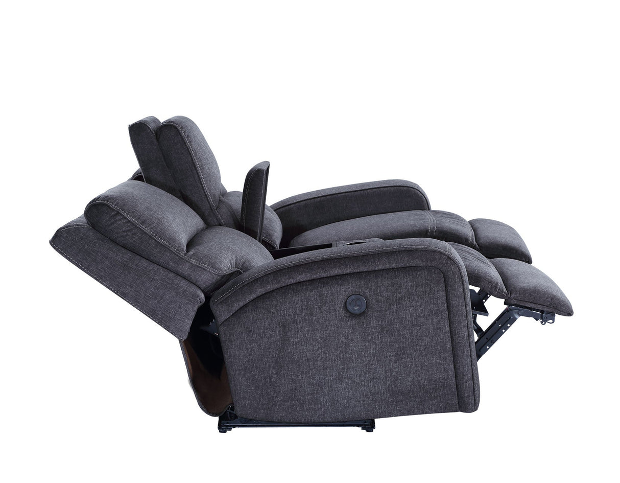 Lovell Charcoal Fabric 3-Piece Power Reclining Set by Steve Silver at Eve Furniture