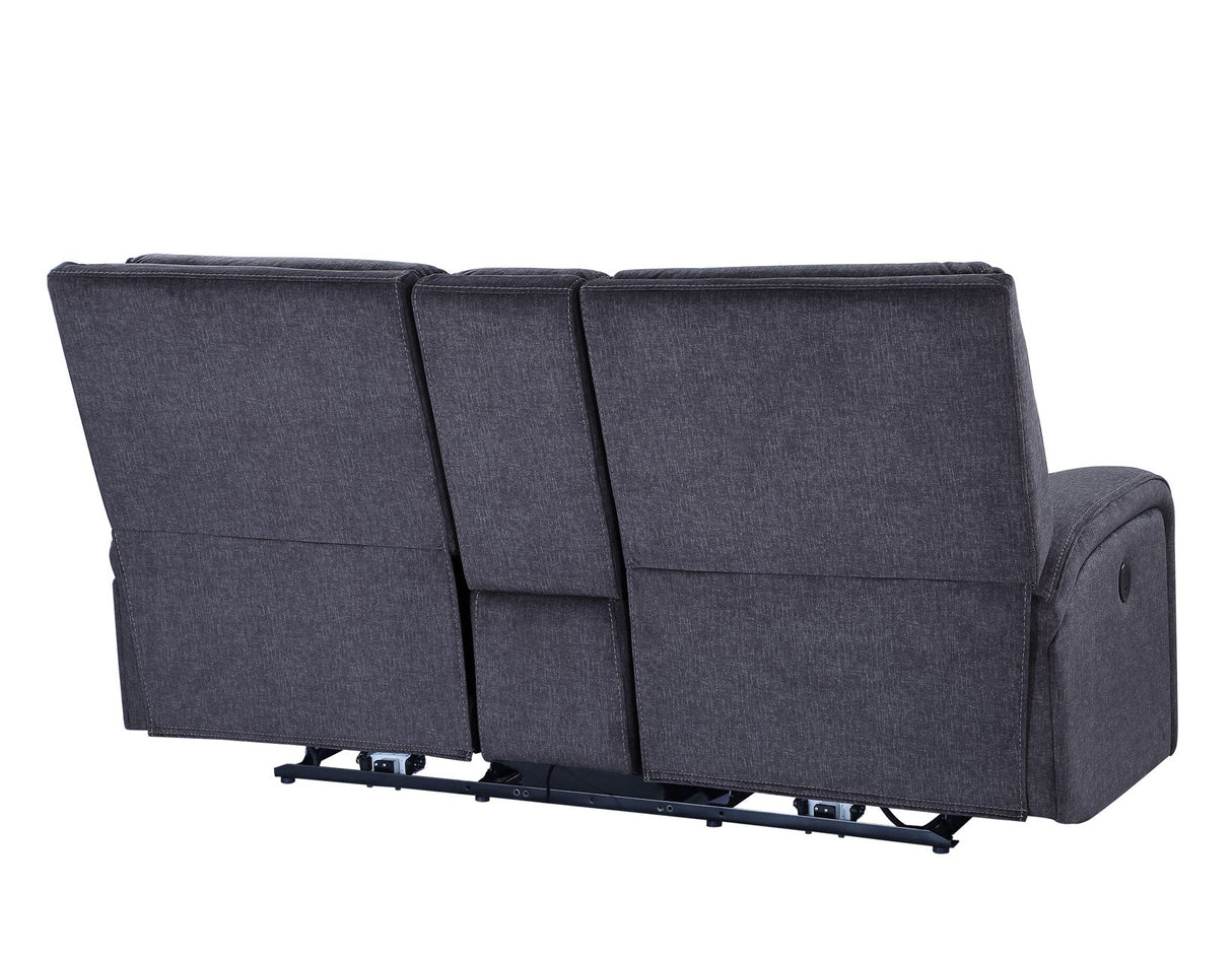 Lovell Charcoal Fabric 3-Piece Power Reclining Set by Steve Silver at Eve Furniture