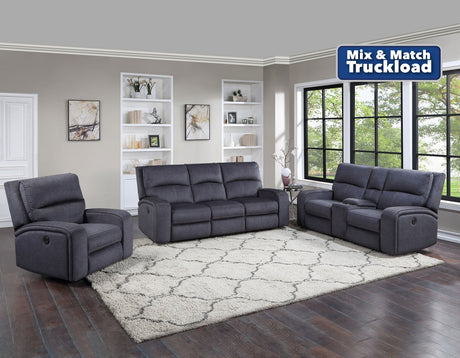 Lovell Charcoal Fabric 3-Piece Power Reclining Set by Steve Silver at Eve Furniture