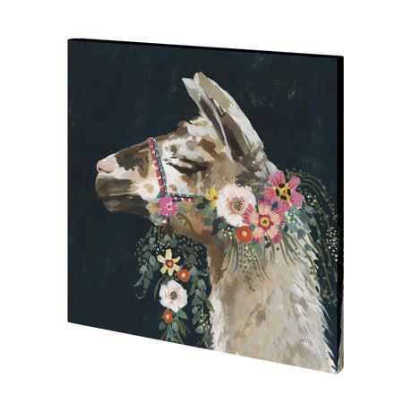 Lovely Llama II by Victoria Borges a Hand Embellished Textured Canvas by Mercana at Eve Furniture