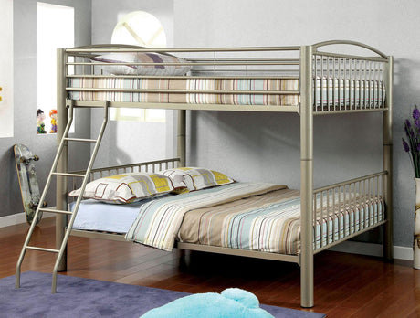 Lovia Metallic Gold Full/Full Bunk Bed by Furniture of America at Eve Furniture