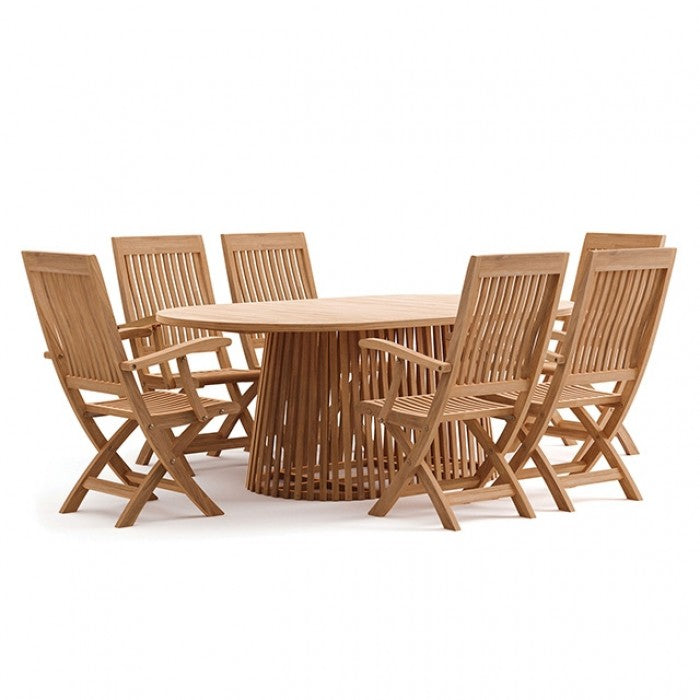 Lovina Natural Oval Dining Table by Furniture of America at Eve Furniture