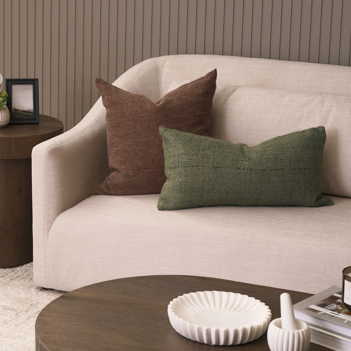Lowen Silver Sage Woven Decorative Pillow by Mercana at Eve Furniture