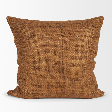 Lowen Square Copper Rust Woven Decorative Pillow by Mercana at Eve Furniture
