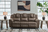 Lowilla Driftwood Reclining Sofa and Loveseat by Ashley at Eve Furniture