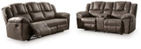 Lowilla Driftwood Reclining Sofa and Loveseat by Ashley at Eve Furniture