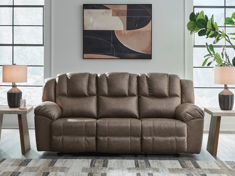 Lowilla Driftwood Reclining Sofa by Ashley at Eve Furniture