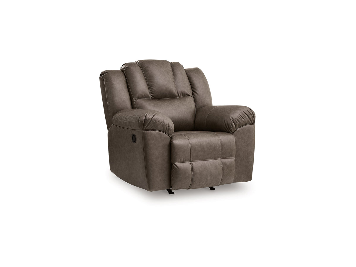 Lowilla Driftwood Rocker Recliner by Ashley at Eve Furniture