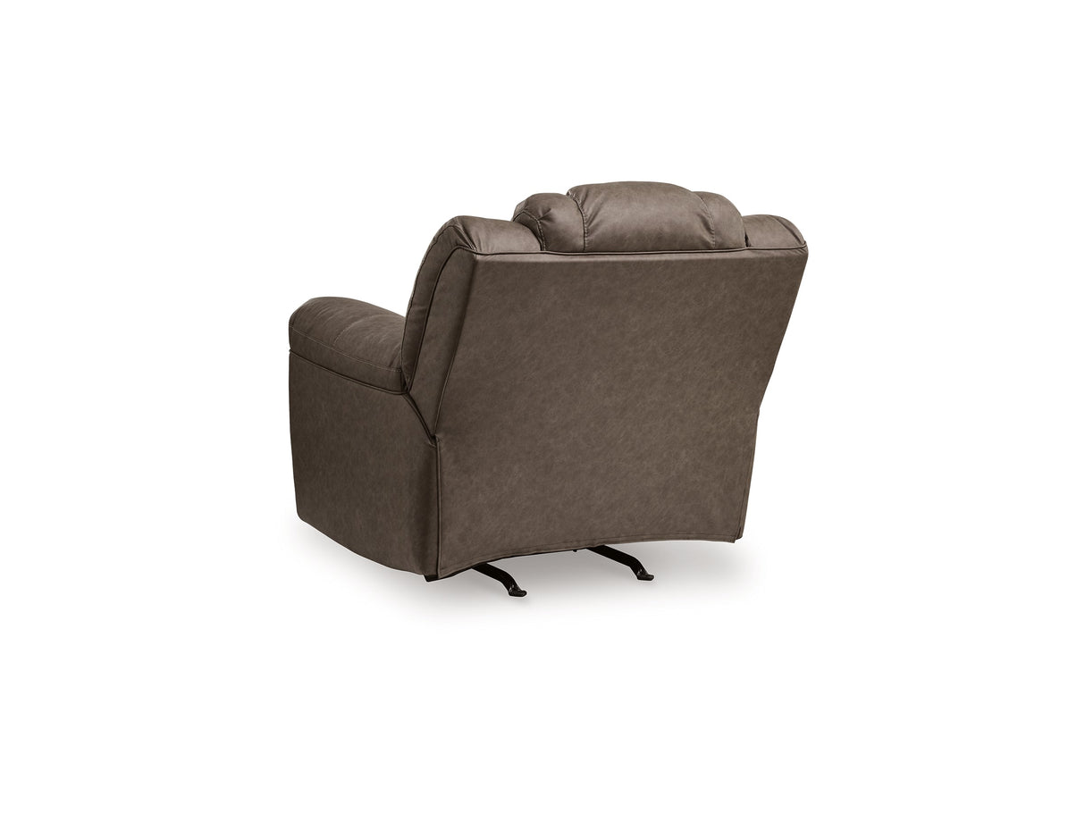 Lowilla Driftwood Rocker Recliner by Ashley at Eve Furniture