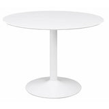 Lowry White 5-Piece Round Dining Set with Tulip Table and Eiffel Chairs