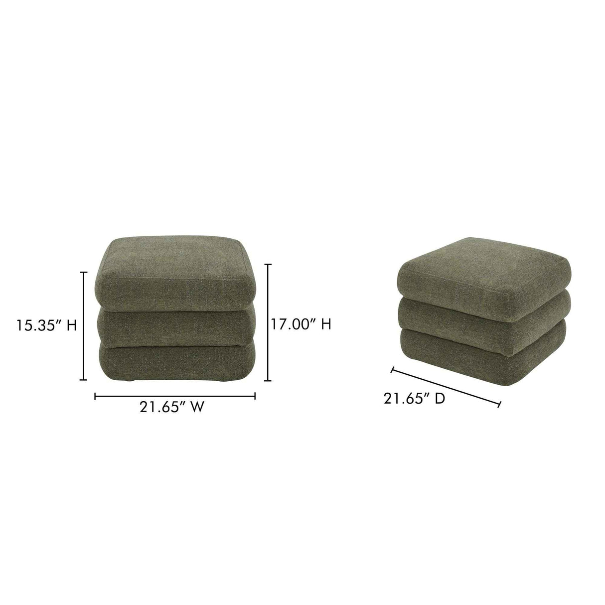 Lowtide Shadowed Green Stool by Moe's Home at Eve Furniture