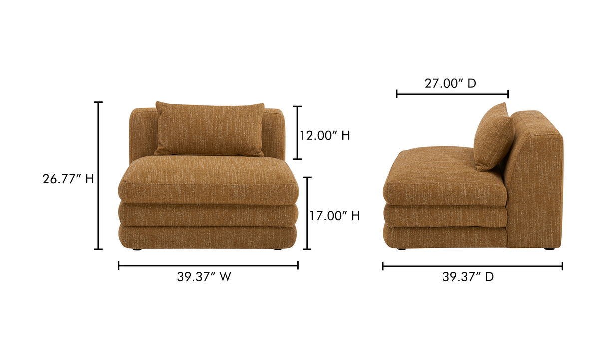 Lowtide Slipper Chair Amber Glow by Moe's Home at Eve Furniture