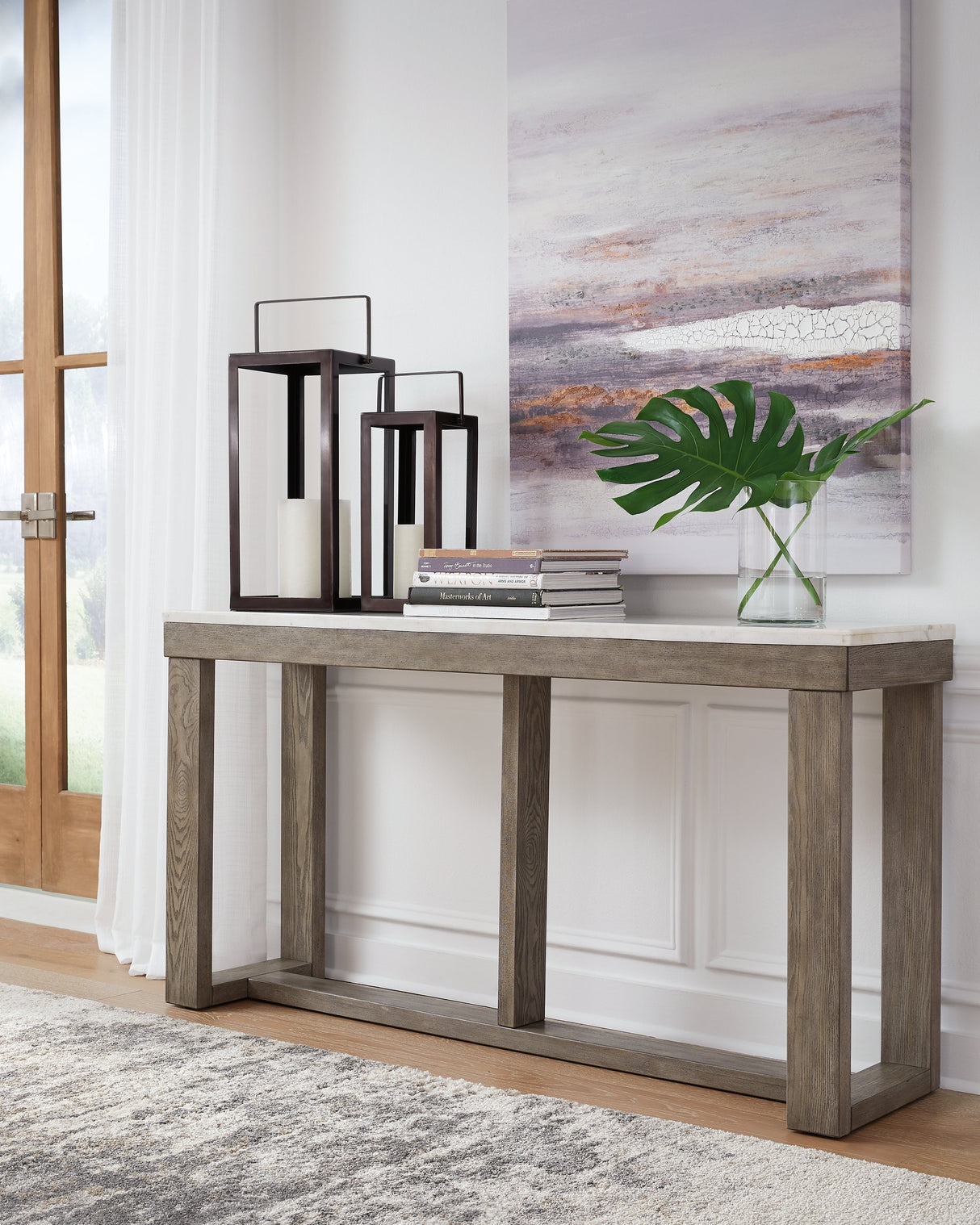 Loyaska Brown/Ivory Sofa Table