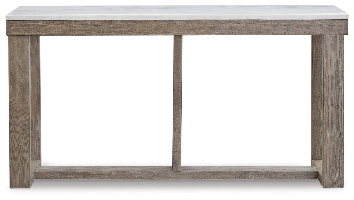 Loyaska Brown/Ivory Sofa Table by Ashley at Eve Furniture