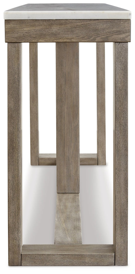 Loyaska Brown/Ivory Sofa Table by Ashley at Eve Furniture