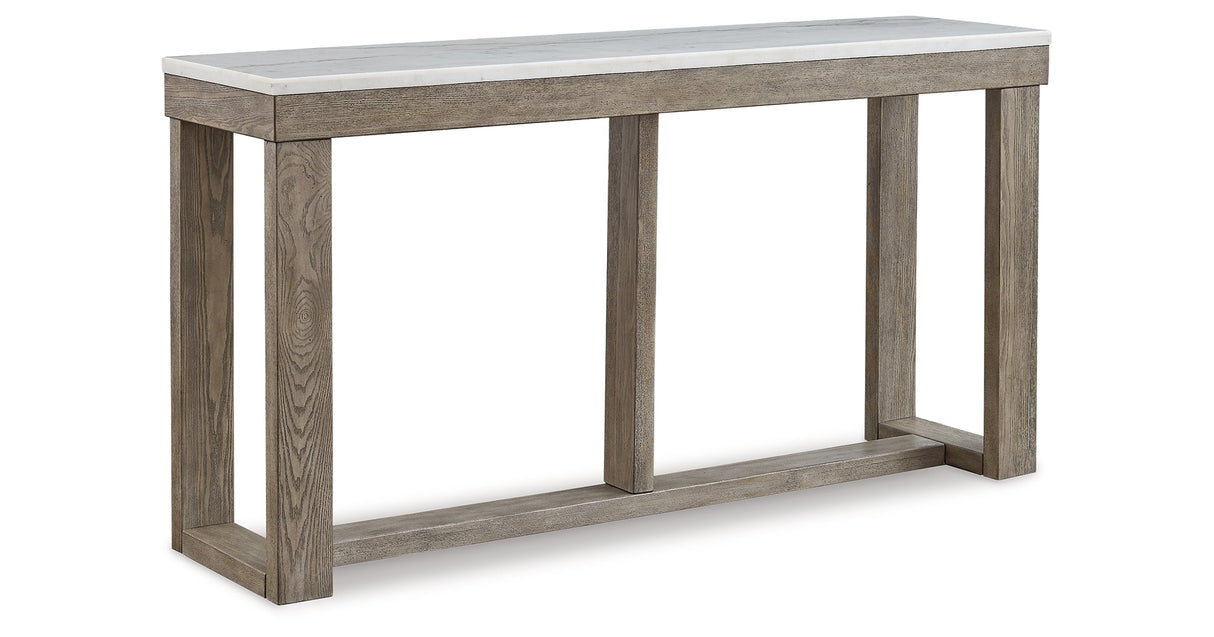 Loyaska Brown/Ivory Sofa Table by Ashley at Eve Furniture
