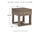 Loyaska Coffee Table with 2 End Tables in Grayish Brown/White by Ashley at Eve Furniture