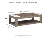 Loyaska Coffee Table with 2 End Tables in Grayish Brown/White by Ashley at Eve Furniture